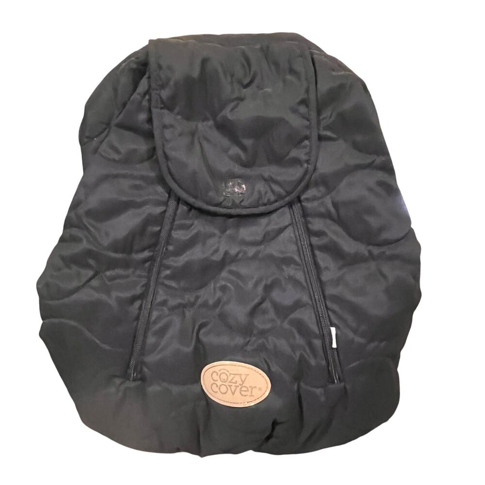 Cozy Cover Infant Car Seat Cover‎ Black Fleece Winter Warm Zippered